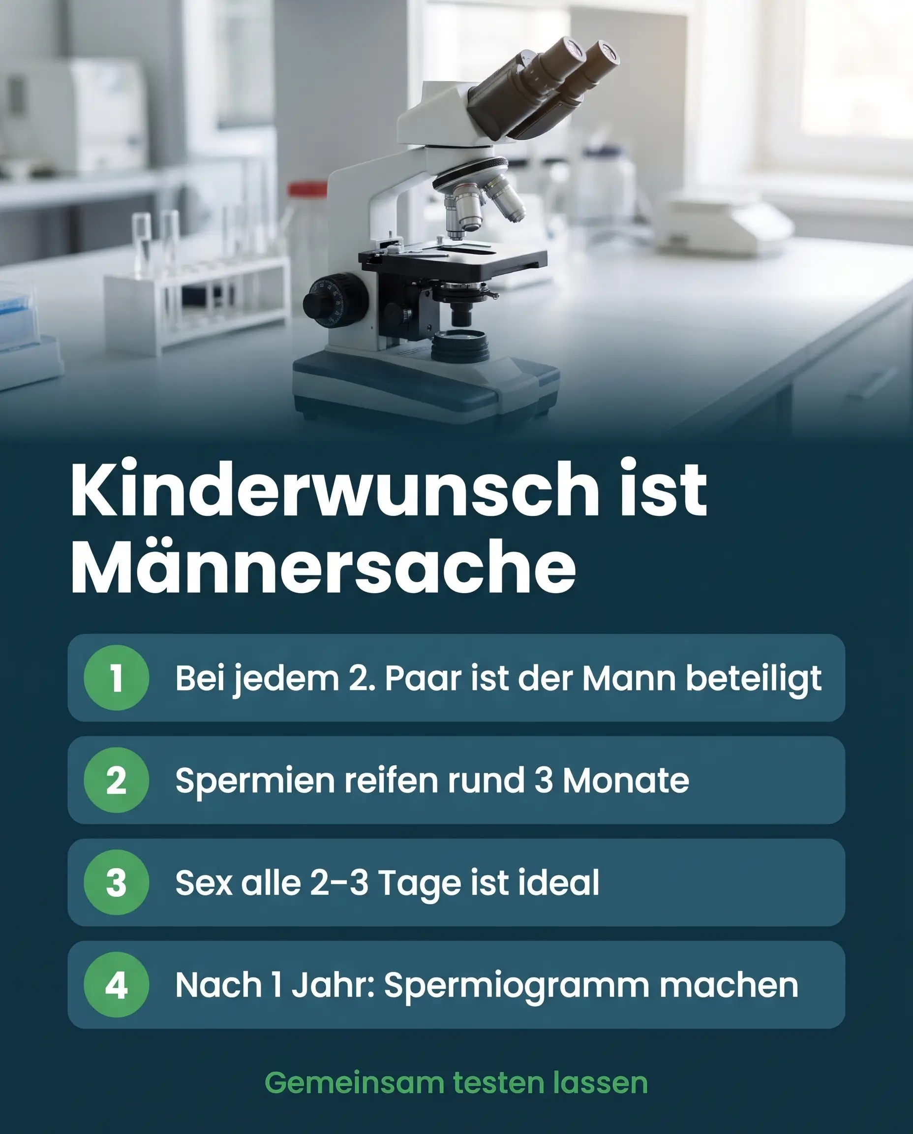 Infografik Unfruchtbarkeit beim Mann: vier Fakten zum Kinderwunsch
