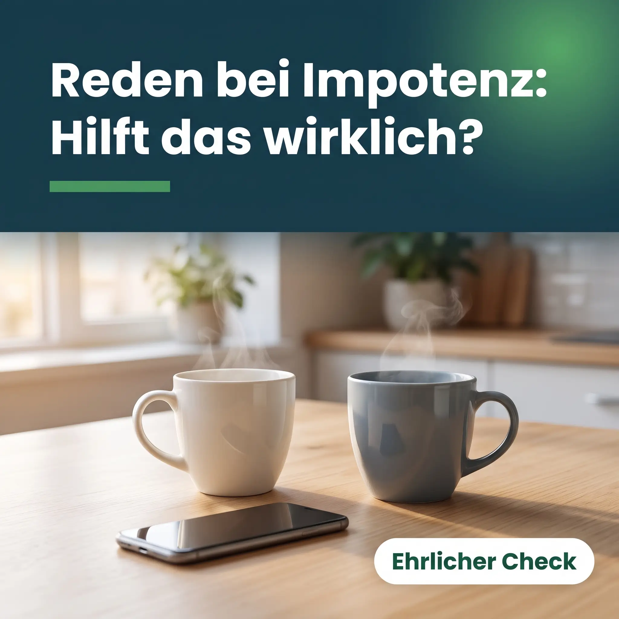 Kommunikation bei Impotenz: zwei Kaffeetassen auf dem Küchentisch als Symbol für ein offenes Gespräch