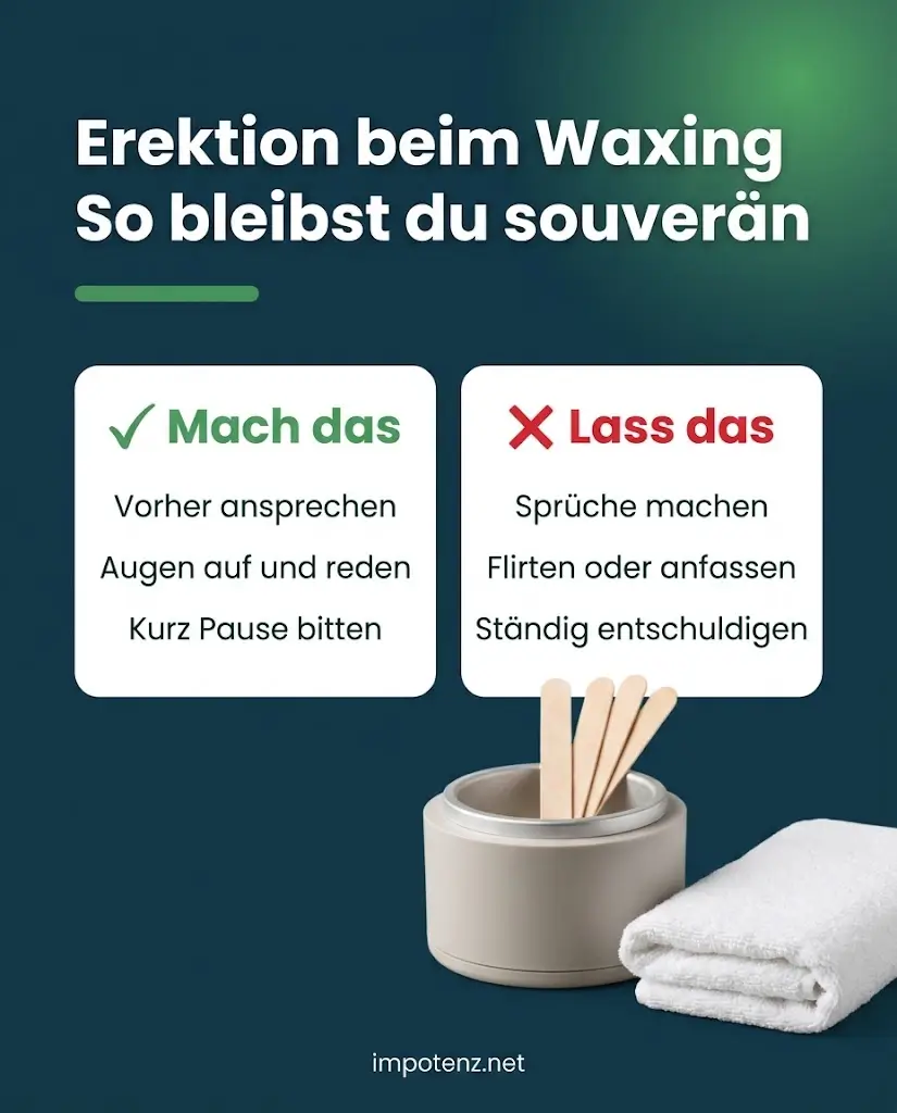 Infografik Erektion beim Waxing: was du tun und was du lassen solltest